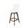 Soho White Plastic Bar Stool with Dark Wood Legs