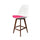 Soho White and Bright Pink Plastic Bar Stool with Dark Wood Legs