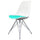 Soho White and Aqua Blue Dining Chair with Chrome Metal Legs
