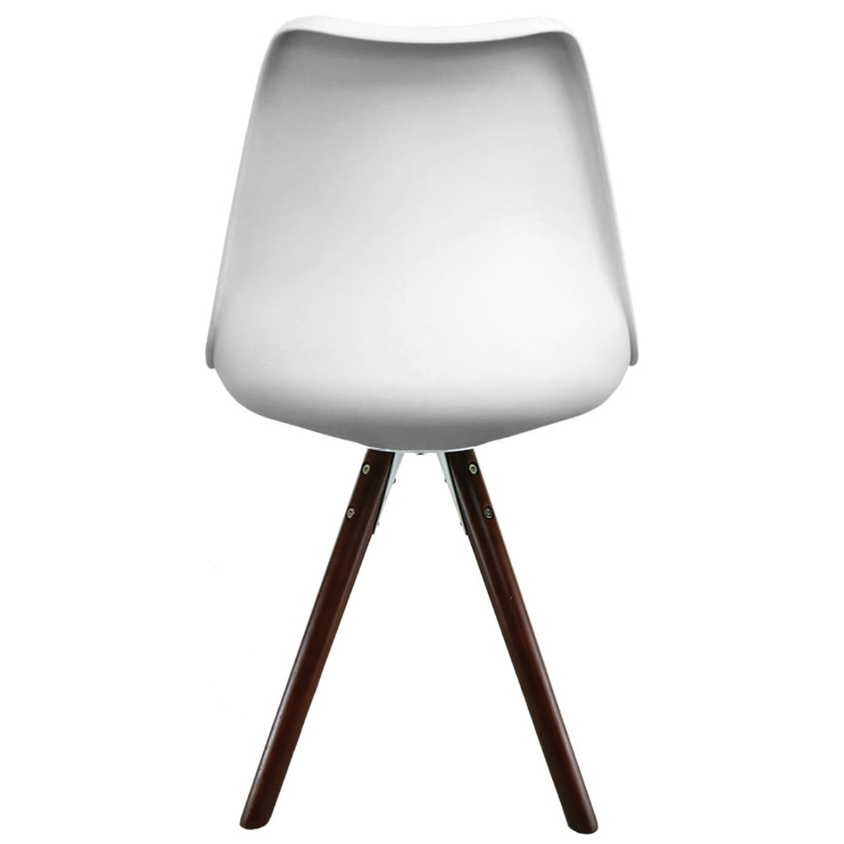 Soho White and Aqua Blue Dining Chair with Pyramid Dark Wood Legs