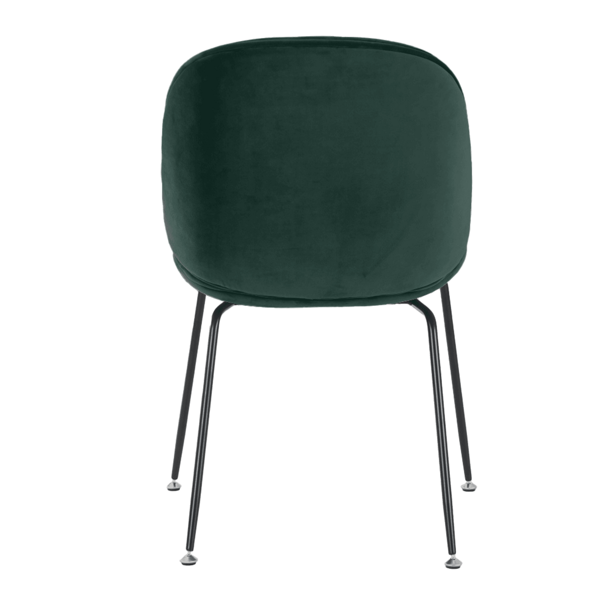 Luxurious Dark Green Velvet Dining Chair with Black Metal Legs