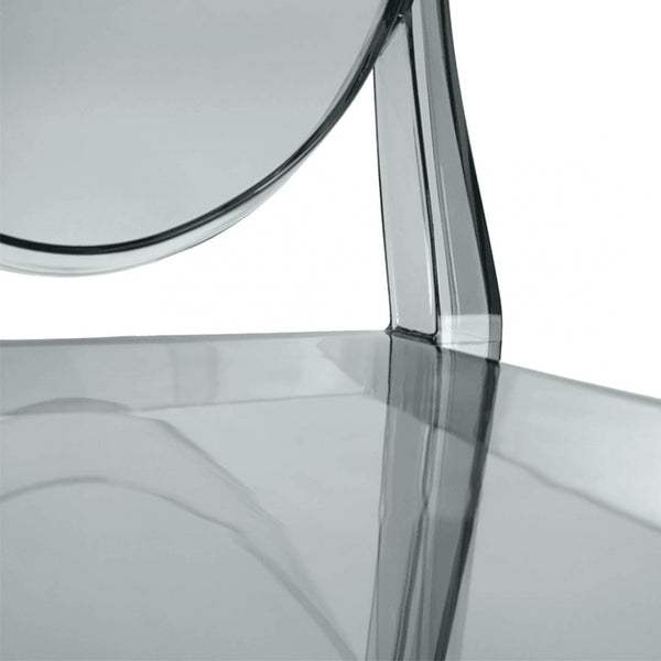 Smoke Grey Ghost Style Plastic Victoria Dining Chair