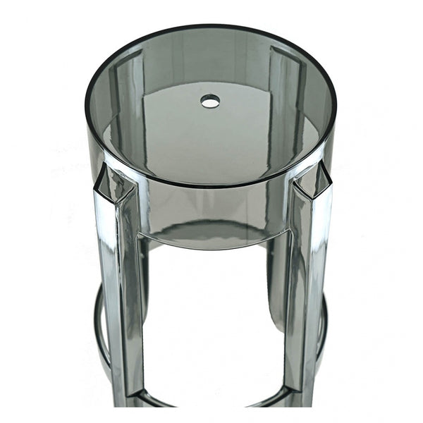 Fusion Living Ghost Style Bar Stool Smoke Grey - 76cm