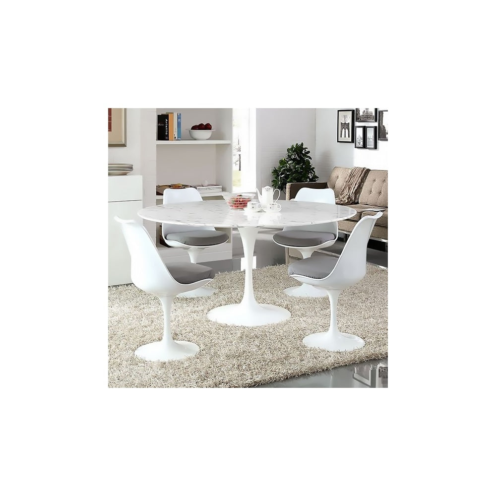 White and Grey PU Chelsea Side Chair
