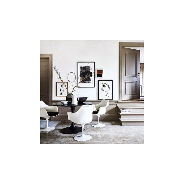 White and Black PU Chelsea Armchair