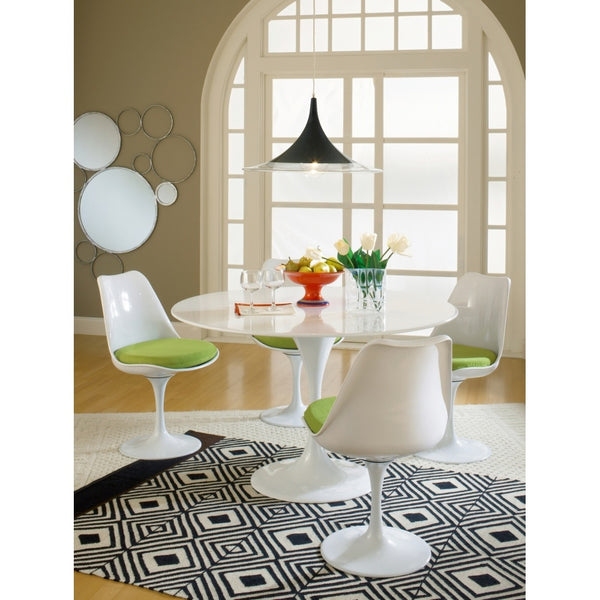 White and Green PU Chelsea Side Chair