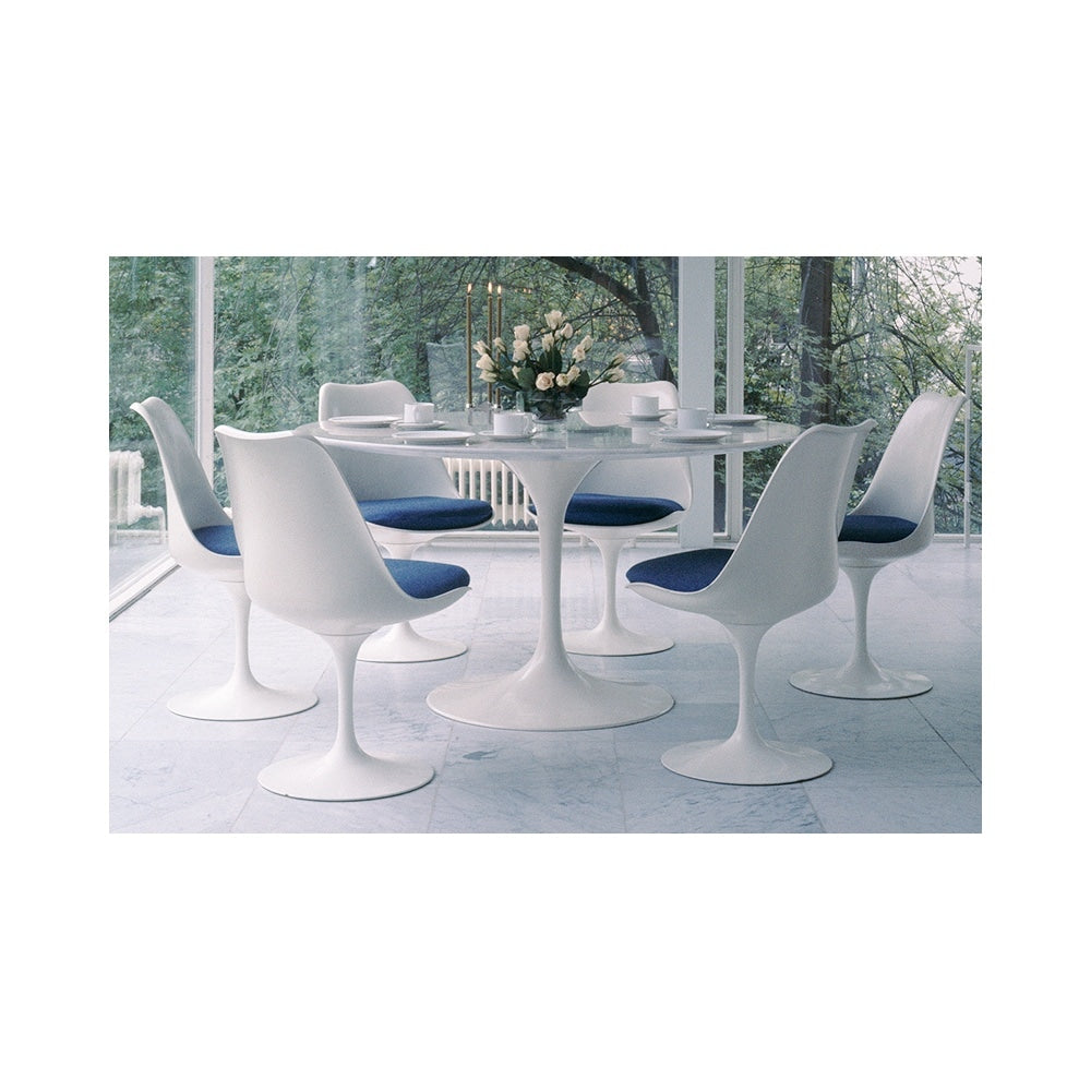 White and Navy PU Chelsea Side Chair