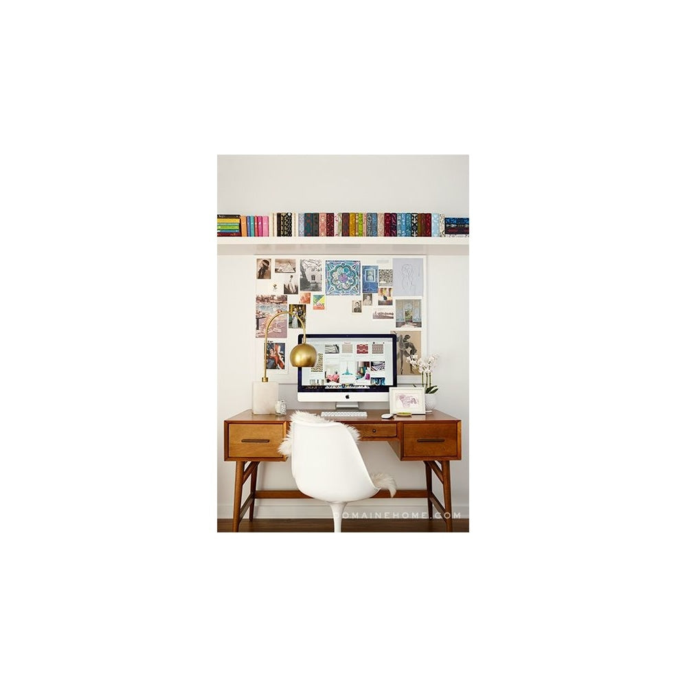 White and Navy PU Chelsea Side Chair