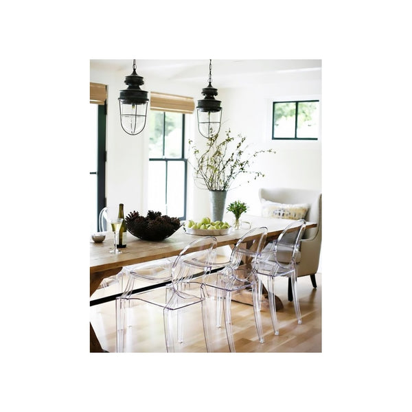 Crystal Clear Ghost Style Plastic Louis Armchair
