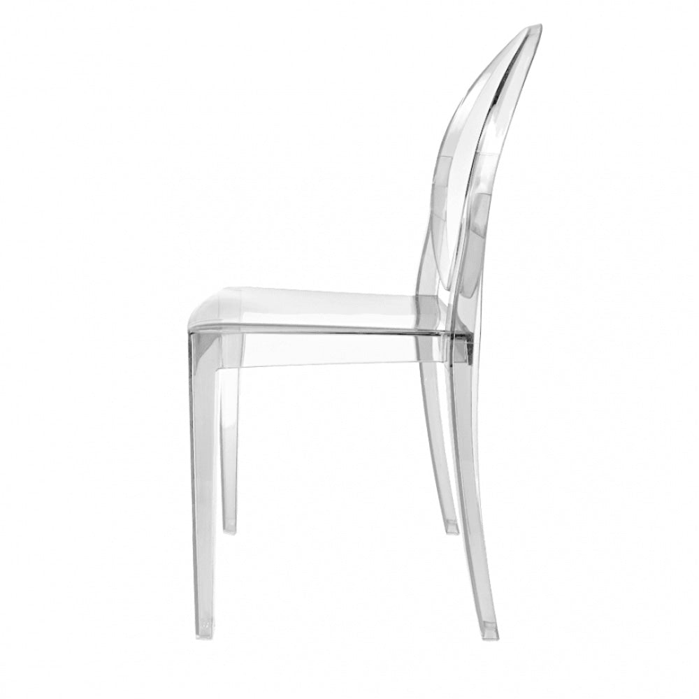 Crystal Clear Ghost Style Plastic Victoria Dining Chair