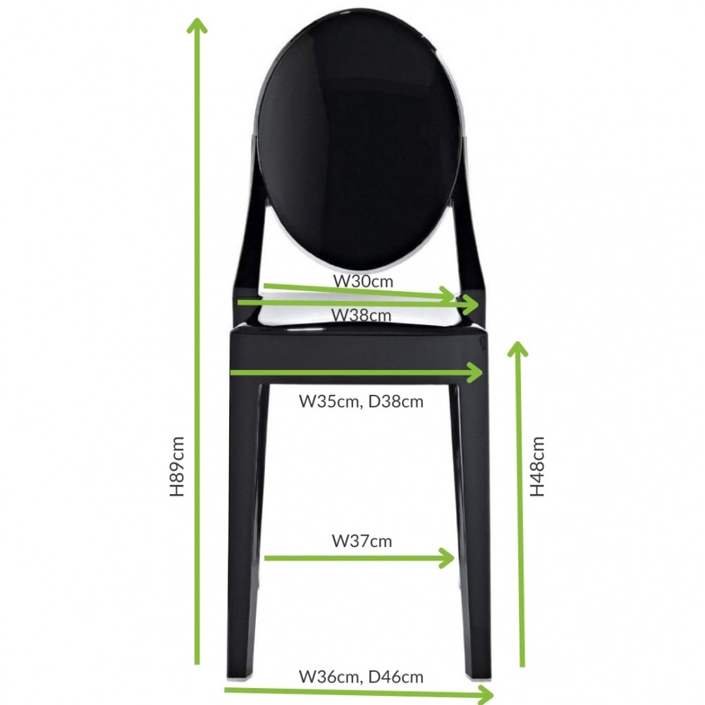 Black Ghost Style Plastic Victoria Dining Chair