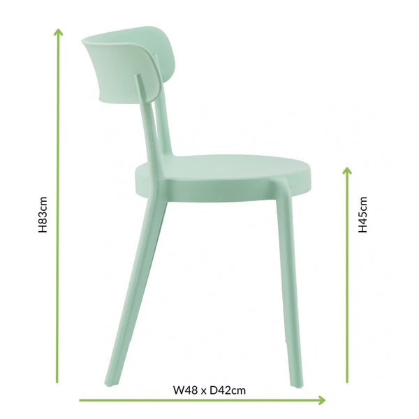 Sage Green Plastic Bistro Dining Chair