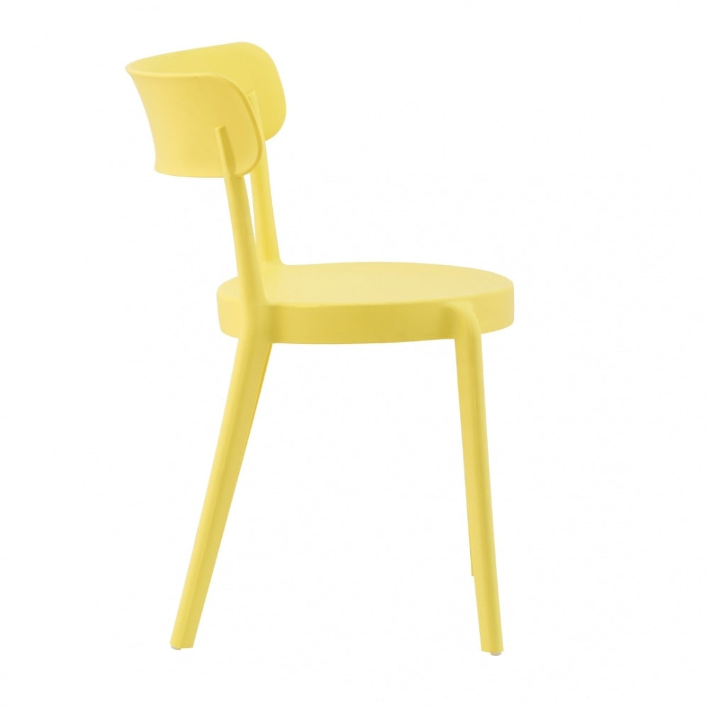 Lemon Yellow Plastic Bistro Dining Chair