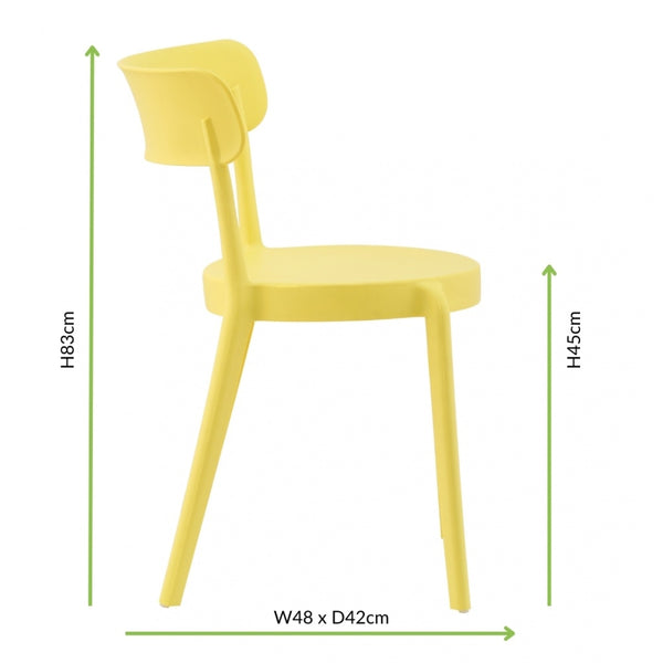 Lemon Yellow Plastic Bistro Dining Chair