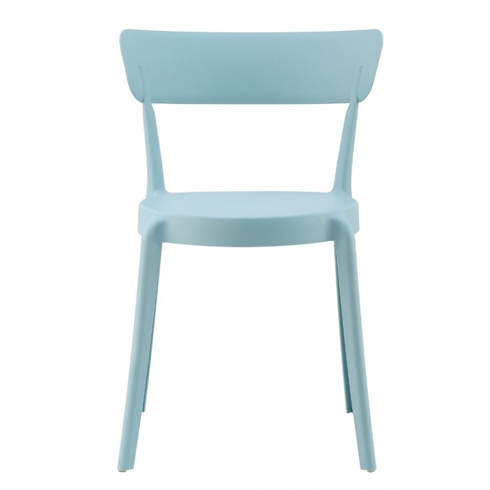 Dusky Blue Plastic Bistro Dining Chair