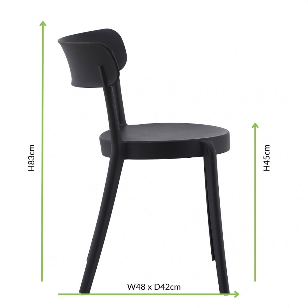 OUTLET Black Plastic Bistro Dining Chair