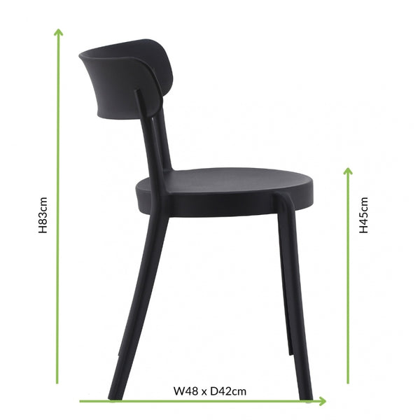 OUTLET Black Plastic Bistro Dining Chair