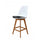 Soho White and Black Plastic Bar Stool with Medium Wood Legs