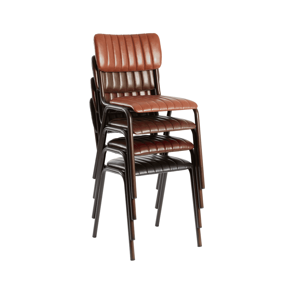 Tavo Vintage Brown Side Chair (PACK OF 2)