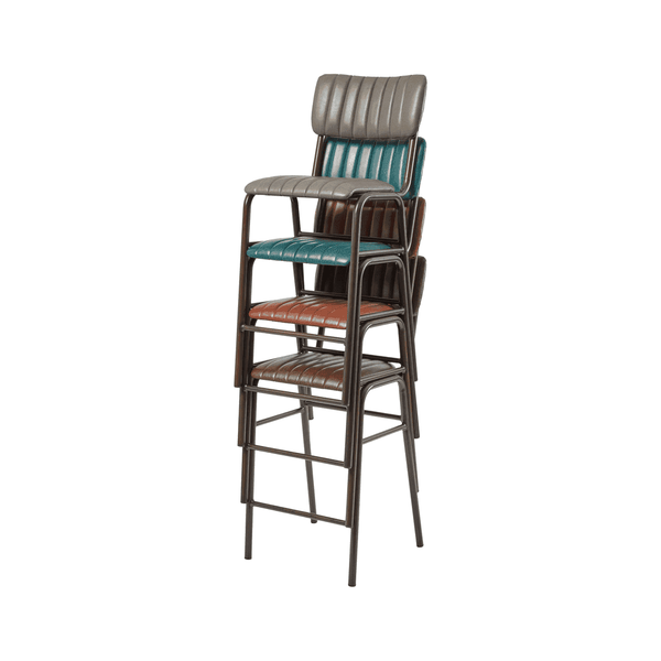 Tavo Vintage Black Mid Stool (PACK OF 2)