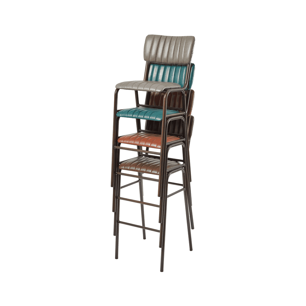 Tavo Vintage Black Bar Stool (PACK OF 2)