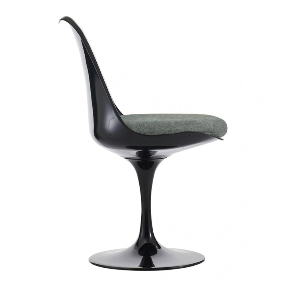 Black and Velveteen Grey Chelsea Side Chair
