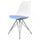 Soho White and Blue Dining Chair with Chrome Metal Legs