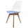 Soho White and Blue Dining Chair with Squared Light Wood Legs