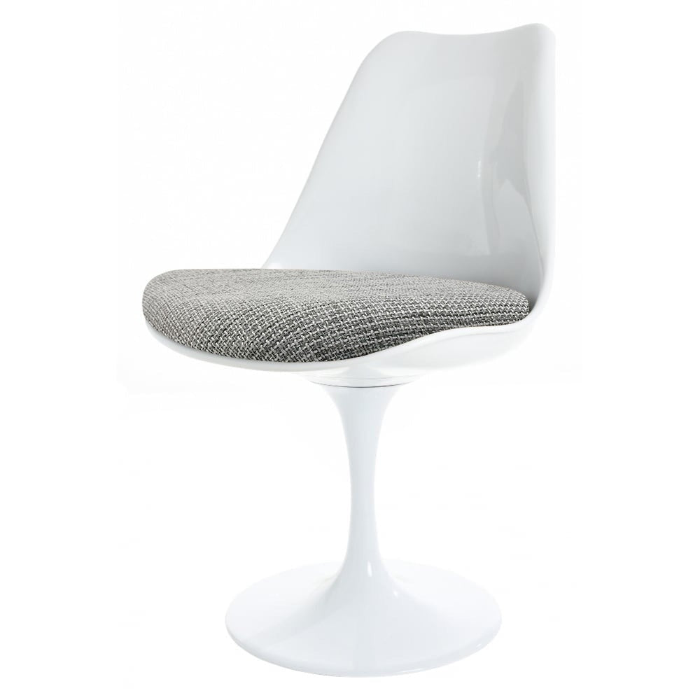 White Textured Light Grey Chelsea Side Chair