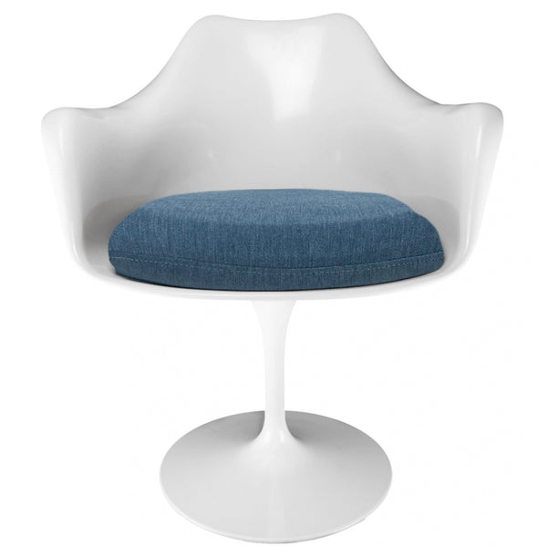 White and Velveteen Navy Chelsea Armchair