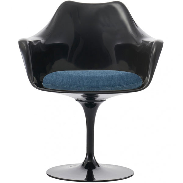 Black and Velveteen Navy Chelsea Armchair