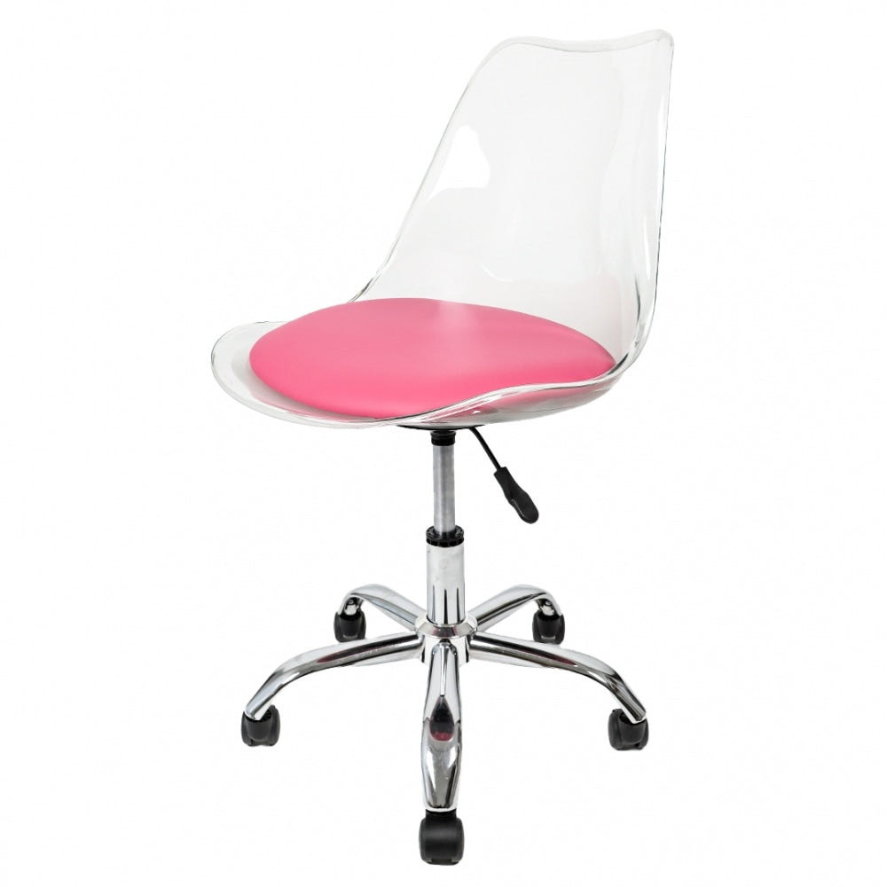 Soho Clear Bright Plastic Desk Chair Swivel Base