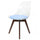 Soho Clear and Blue Plastic Dining Chair with Squared Dark Wood Legs