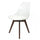 Soho Clear and Vanilla Plastic Dining Chair with Squared Dark Wood Legs