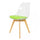 Soho Clear and Green Plastic Dining Chair with Squared Light Wood Legs