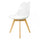 Soho Clear and White Plastic Dining Chair with Squared Light Wood Legs