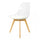 Soho Clear and Vanilla Plastic Dining Chair with Squared Light Wood Legs