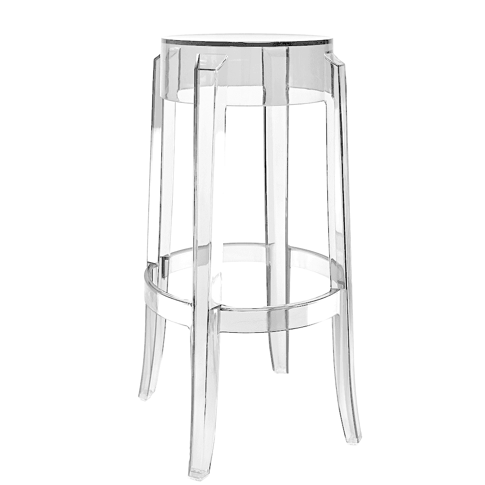 OUTLET Ghost Style Bar Stool Crystal Clear 66cm