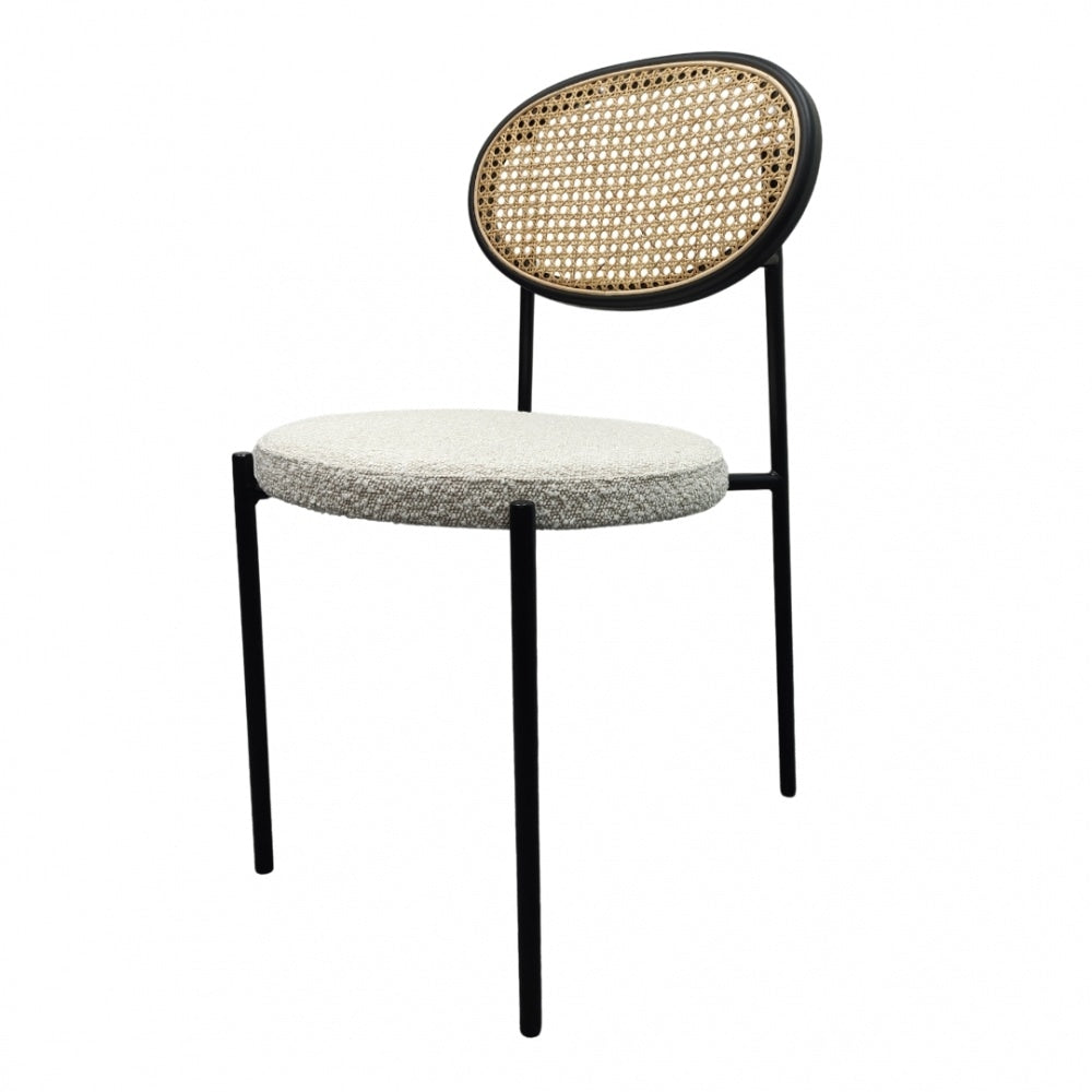 Fusion Living Paris Cream Bouclé Dining Chair