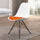 Soho White and Orange Dining Chair with Black Metal Legs