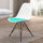Soho White and Aqua Blue Dining Chair with Black Metal Legs