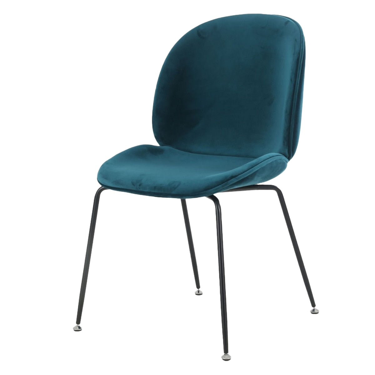 OUTLET Luxurious Teal Velvet Dining Chair Metal Legs