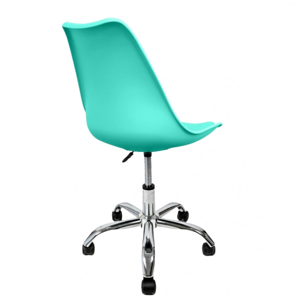 Soho Aqua Plastic Desk Chair with Swivel Base