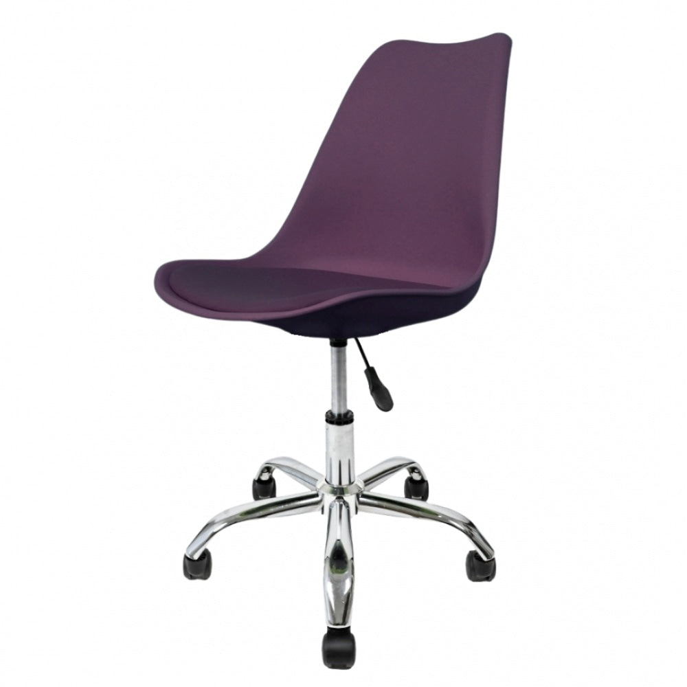 Soho Aubergine Plastic Desk Chair Swivel Base