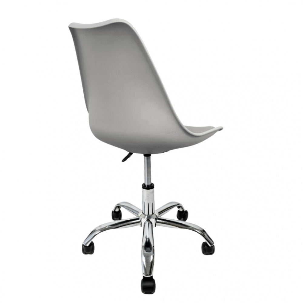 Soho Light Grey Plastic Desk Chair with Swivel Base
