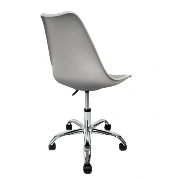 Soho Light Grey Plastic Desk Chair with Swivel Base