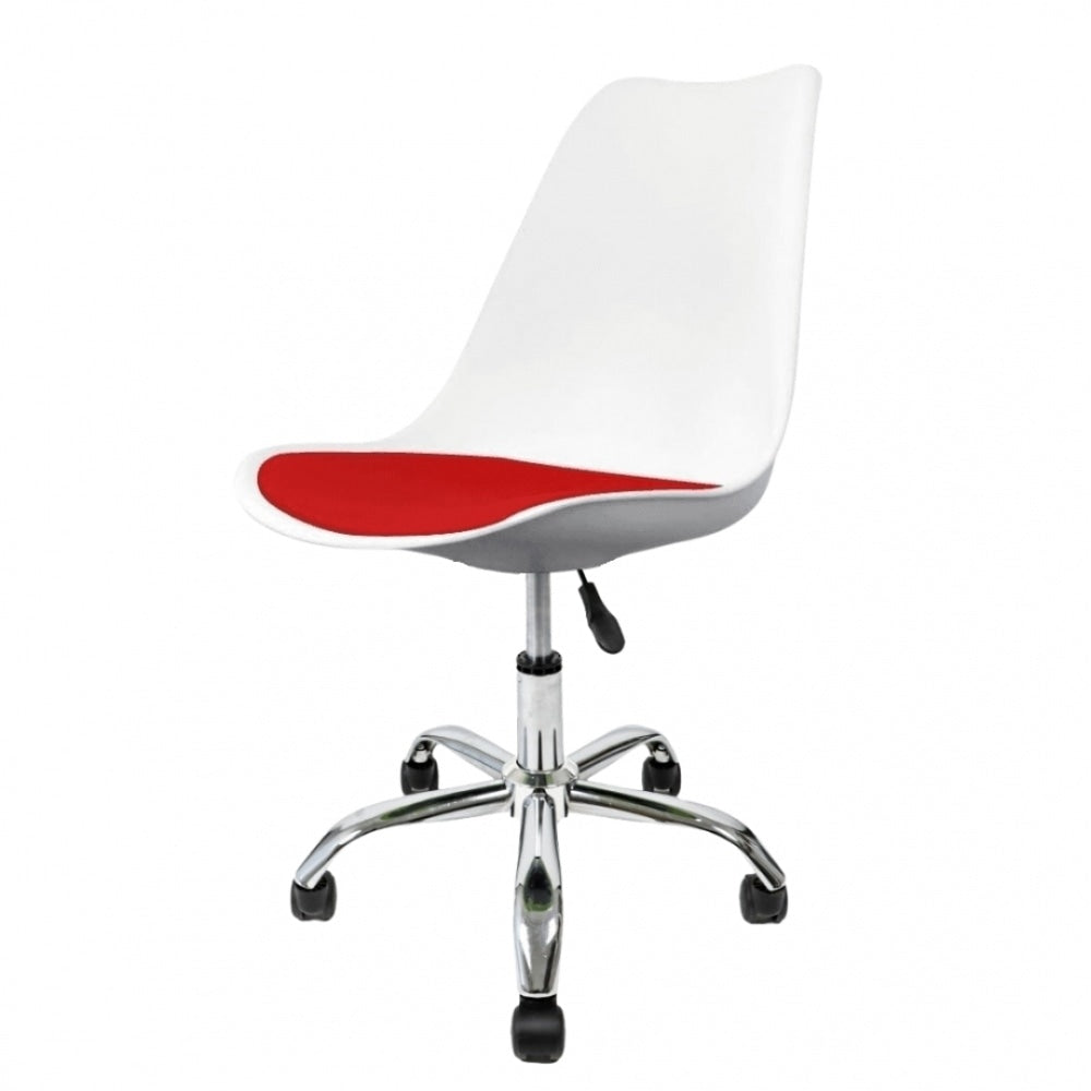 Soho Red Plastic Desk Chair Swivel Base