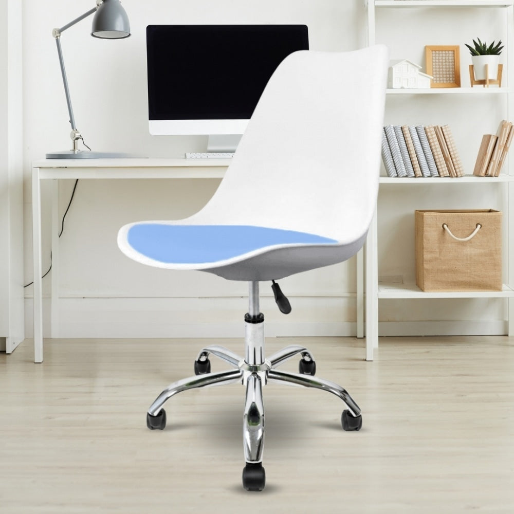 Soho Blue Plastic Desk Chair Swivel Base