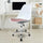 Soho White and Blush Pink Plastic Desk Chair with Swivel Base