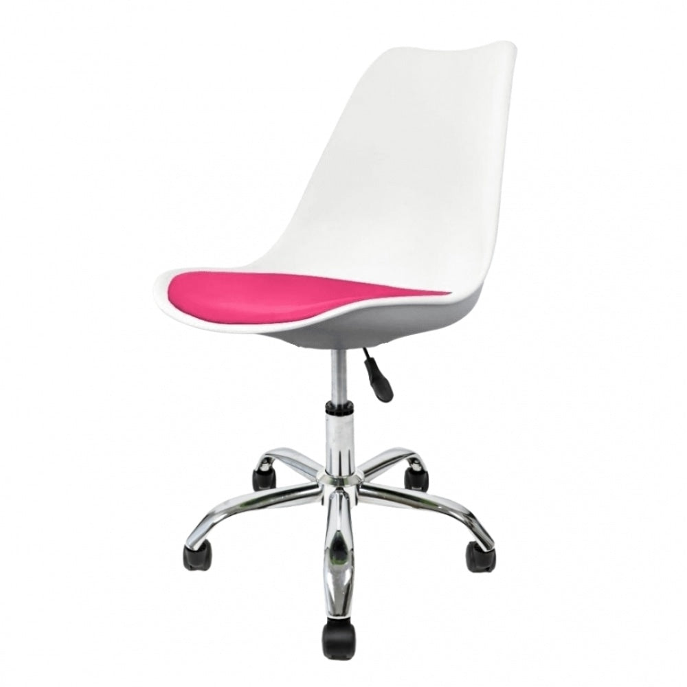 Soho Bright Pink Plastic Desk Chair Swivel Base